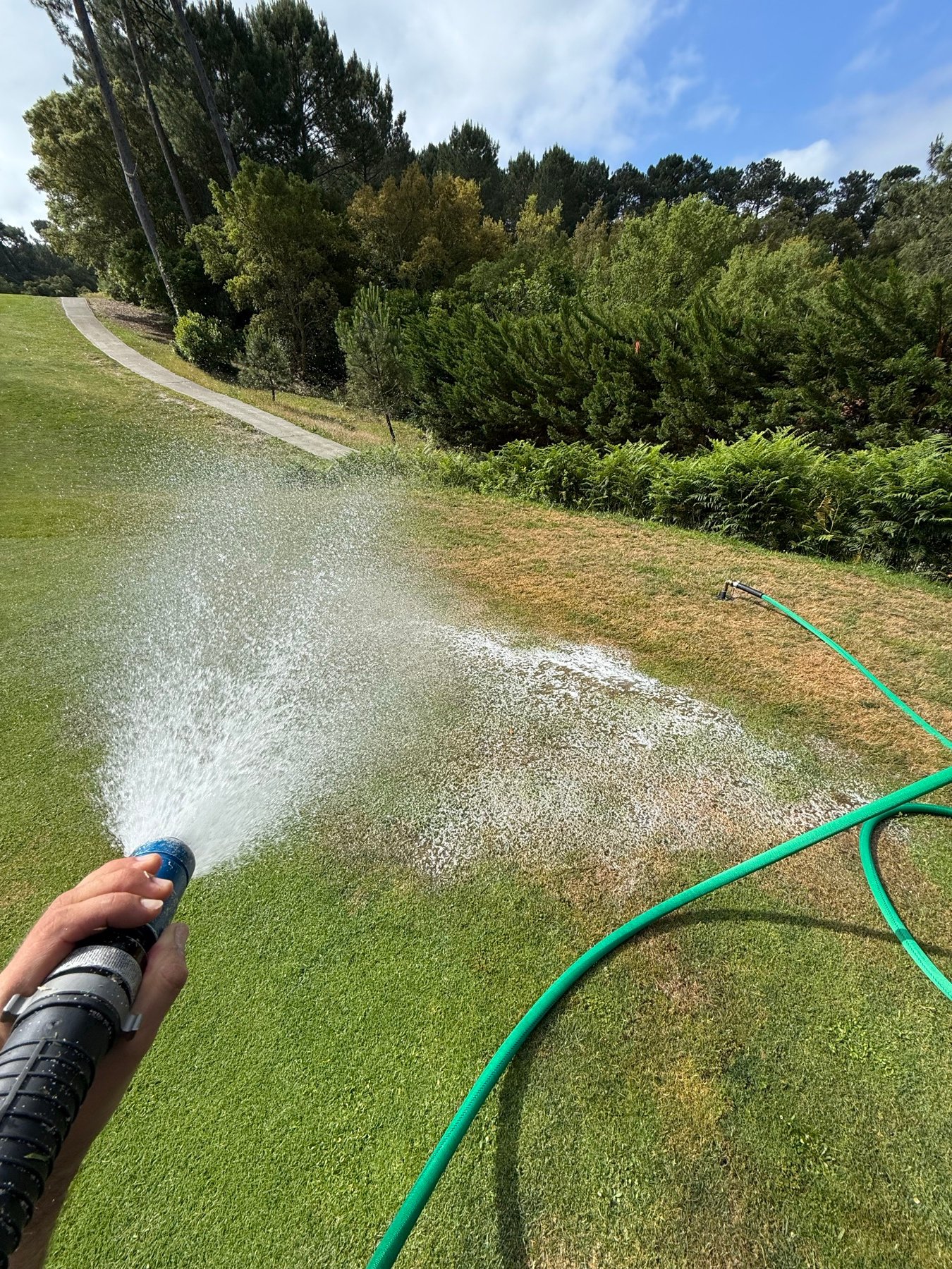 Application d'un agent mouillant en appoint sur une zone hydrophobe